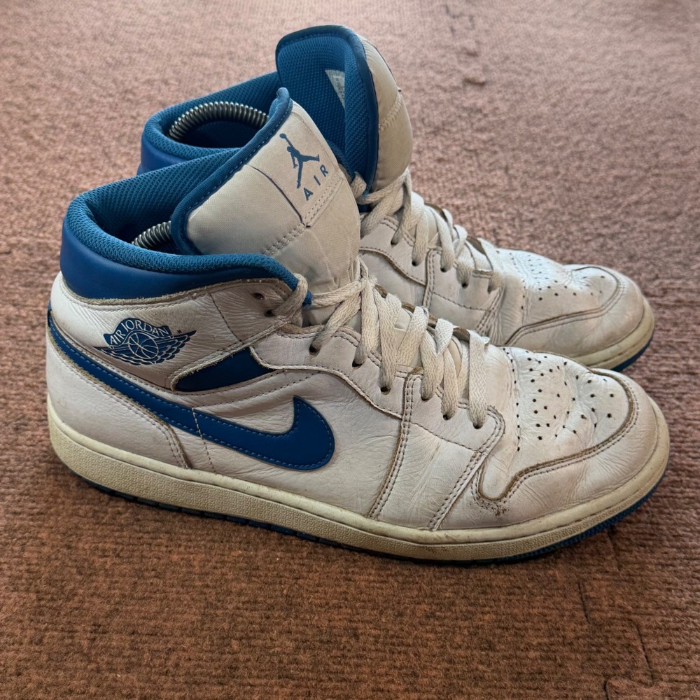 Nike Air Jordan 1 Mid Industrial Blue White FN5215-141 Mens Size 10 Sneaker